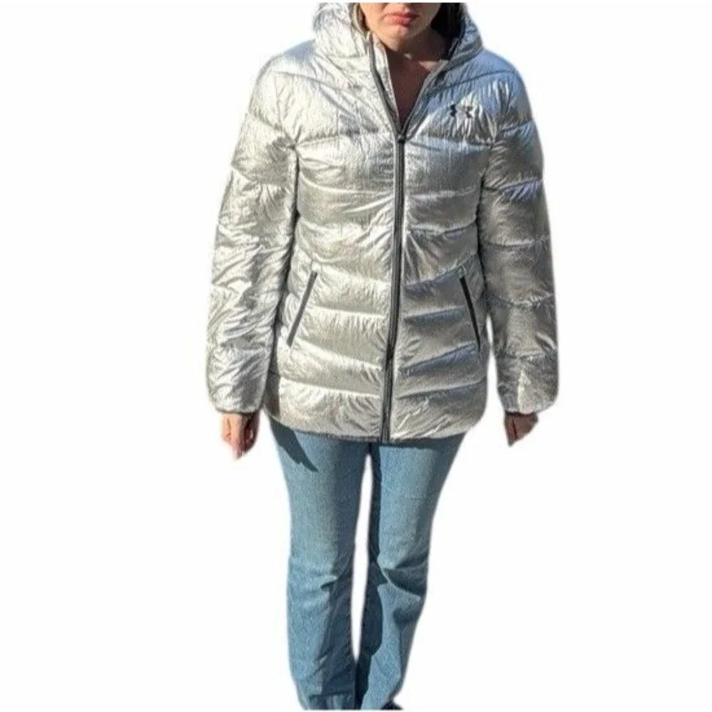 Under Armour Girl's Longer Prime Puffer Jacket Pockets Hood Snow ski winter